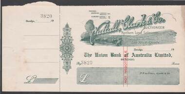 Document - CAMBRIDGE PRESS COLLECTION: CHEQUE - NUTTAL CLARK