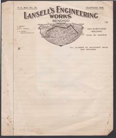 Document - CAMBRIDGE PRESS COLLECTION: ACCOUNT - LANSELL'S ENGINEERING
