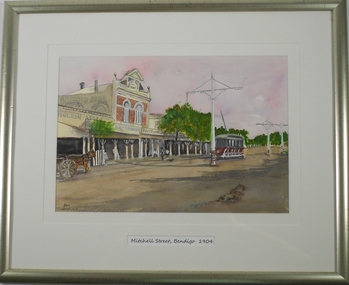 Painting - JOHN HALL COLLECTION: WATER COLOUR PAINTING MITCHELL STREET