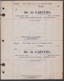 Document - CAMBRIDGE PRESS COLLECTION: ACCOUNT - CARTERS LADIES AND GENTS TAILOR