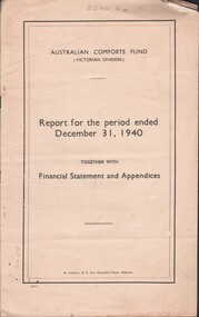Document - LYDIA CHANCELLOR COLLECTION: AUSTRALIAN COMFORTS FUND REPORT