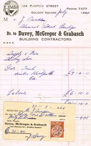 Document - J W SWATTON COLLECTION: DAVEY, MCGREGOR & GRABASCH INVOICE