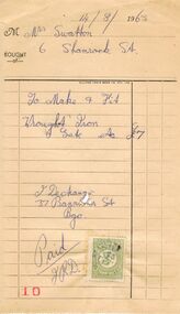 Document - J W SWATTON COLLECTION: ACCOUNT