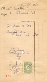 Document - J W SWATTON COLLECTION: ACCOUNT