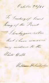 Document - ANCIENT ORDER OF FORESTERS NO. 3770 COLLECTION: CORRESPONDENCE