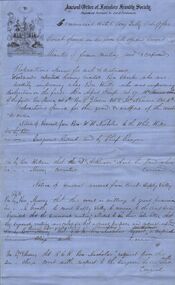 Document - ANCIENT ORDER OF FORESTERS NO. 3770 COLLECTION: CORRESPONDENCE