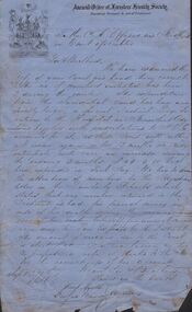 Document - ANCIENT ORDER OF FORESTERS NO. 3770 COLLECTION: CORRESPONDENCE