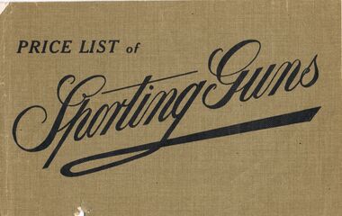 Document - RANDALL COLLECTION:  BOOKLET - PRICE LIST OF SPORTING GUNS