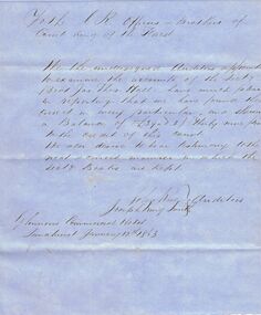 Document - ANCIENT ORDER OF FORESTERS NO. 3770 COLLECTION: CORRESPONDENCE