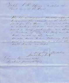Document - ANCIENT ORDER OF FORESTERS NO. 3770 COLLECTION: CORRESPONDENCE