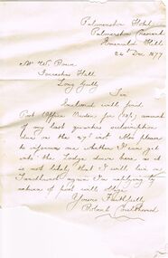 Document - ANCIENT ORDER OF FORESTERS NO. 3770 COLLECTION: CORRESPONDENCE