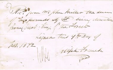 Document - ANCIENT ORDER OF FORESTERS NO. 3770 COLLECTION: CORRESPONDENCE