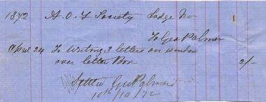 Document - ANCIENT ORDER OF FORESTERS NO. 3770 COLLECTION: CORRESPONDENCE
