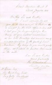 Document - ANCIENT ORDER OF FORESTERS NO. 3770 COLLECTION: CORRESPONDENCE