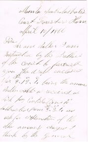 Document - ANCIENT ORDER OF FORESTERS NO. 3770 COLLECTION: CORRESPONDENCE