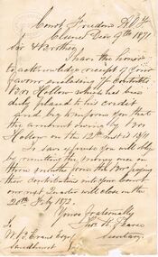 Document - ANCIENT ORDER OF FORESTERS NO. 3770 COLLECTION: CORRESPONDENCE