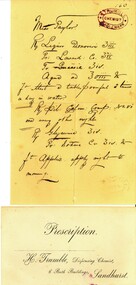Document - JAMES TAYLOR COLLECTION: TAYLOR PRESCRIPTION & ENVELOPE