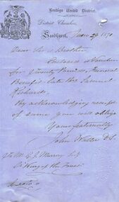 Document - ANCIENT ORDER OF FORESTERS NO. 3770 COLLECTION: CORRESPONDENCE