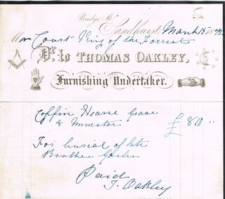 Document - ANCIENT ORDER OF FORESTERS NO. 3770 COLLECTION: CORRESPONDENCE