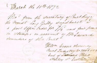 Document - ANCIENT ORDER OF FORESTERS NO. 3770 COLLECTION: CORRESPONDENCE