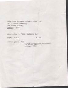 Document - DEAN HENRY BACKHAUS CENTENARY COMMITTEE, 4.9.82
