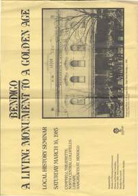 Document - BENDIGO - A LIVING MONUMENT TO A GOLDEN AGE, 16 March 1985