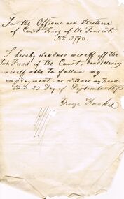 Document - ANCIENT ORDER OF FORESTERS NO. 3770 COLLECTION: CORRESPONDENCE