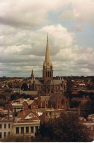 Photograph - PHOTO SHOWING VIEW WEST TOWARD SACRED HEART CATHEDRAL, WESLEY UNITING CHURCH IN FOREGROUND