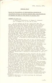 Document - THE BENDIGO TRUST COLLECTION: SUB-COMMITTEE PROCEEDINGS OF MEETING 10TH JAN 1971, 10th January