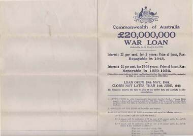Document - COHN BROTHERS COLLECTION: COMMONWEALTH WAR LOAN APPLICATION FORM