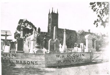 Photograph - PHOTO OF A MASONRY BUSINESS IN MITCHELL STR WITH ST PAULS CHURCH IN THE BACKGROUND
