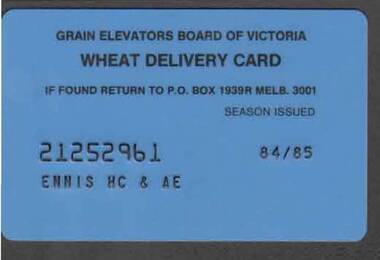 Document - TERRY DAVIDSON COLLECTION: GRAIN ELEVATORS BOARD OF VICTORIA