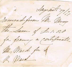 Document - ANCIENT ORDER OF FORESTERS NO. 3770 COLLECTION: CORRESPONDENCE