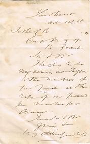 Document - ANCIENT ORDER OF FORESTERS NO. 3770 COLLECTION: CORRESPONDENCE
