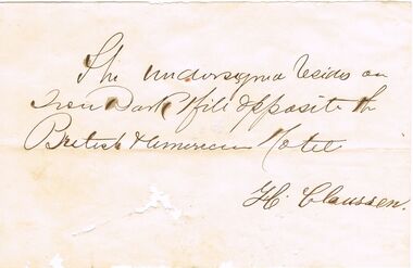 Document - ANCIENT ORDER OF FORESTERS NO. 3770 COLLECTION: CORRESPONDENCE