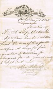 Document - ANCIENT ORDER OF FORESTERS NO. 3770 COLLECTION: CORRESPONDENCE