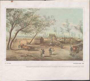 Painting - CAROL HOLSWORTH COLLECTION: 1970 NATIONAL BANK PAINTING  'KAPUNDA MINE 1845' BY S.T. GILL