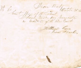 Document - ANCIENT ORDER OF FORESTERS NO. 3770 COLLECTION: CORRESPONDENCE