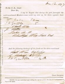 Document - ANCIENT ORDER OF FORESTERS NO. 3770 COLLECTION: CORRESPONDENCE