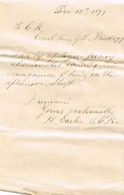 Document - ANCIENT ORDER OF FORESTERS NO. 3770 COLLECTION: CORRESPONDENCE
