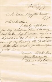 Document - ANCIENT ORDER OF FORESTERS NO. 3770 COLLECTION: CORRESPONDENCE