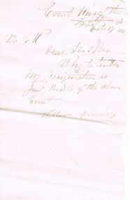 Document - ANCIENT ORDER OF FORESTERS NO. 3770 COLLECTION: CORRESPONDENCE