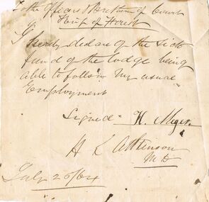 Document - ANCIENT ORDER OF FORESTERS NO. 3770 COLLECTION: CORRESPONDENCE