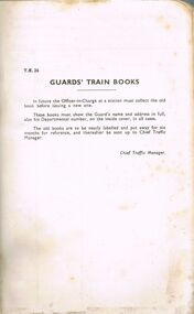 Book - GUARD'S TRAIN BOOK