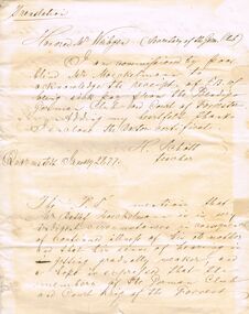 Document - ANCIENT ORDER OF FORESTERS NO. 3770 COLLECTION: CORRESPONDENCE