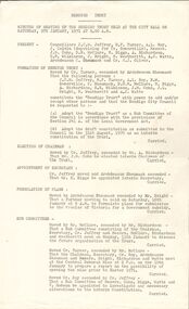Document - THE BENDIGO TRUST COLLECTION:  VARIOUS MINUTES TO MEETINGS, 1971, January