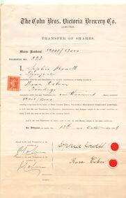 Document - COHN BROTHERS COLLECTION: TRANSFER OF SHARES