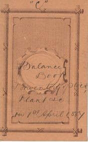 Book - COHN BROTHERS COLLECTION: BALANCE BOOK & INVENTORY OF STOCK PLANT NOTEBOOK
