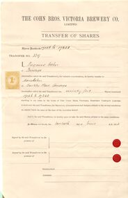 Document - COHN BROTHERS COLLECTION: TRANSFER OF SHARES