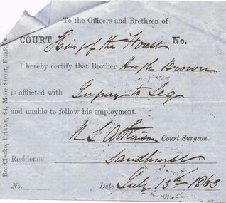 Document - ANCIENT ORDER OF FORESTERS NO. 3770 COLLECTION: CORRESPONDENCE